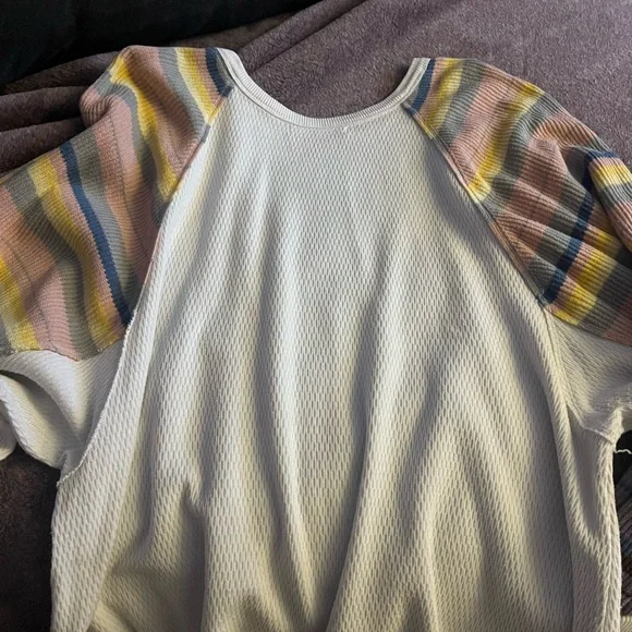 We the Free Rainbow Balloon Sleeve Sweater - Picture 5 of 9